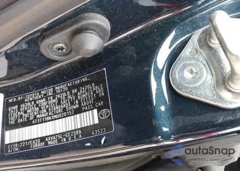 2021 Toyota Camry Se Awd z USA, uszkodzony, nr VIN 4T1T11BKXMU020152